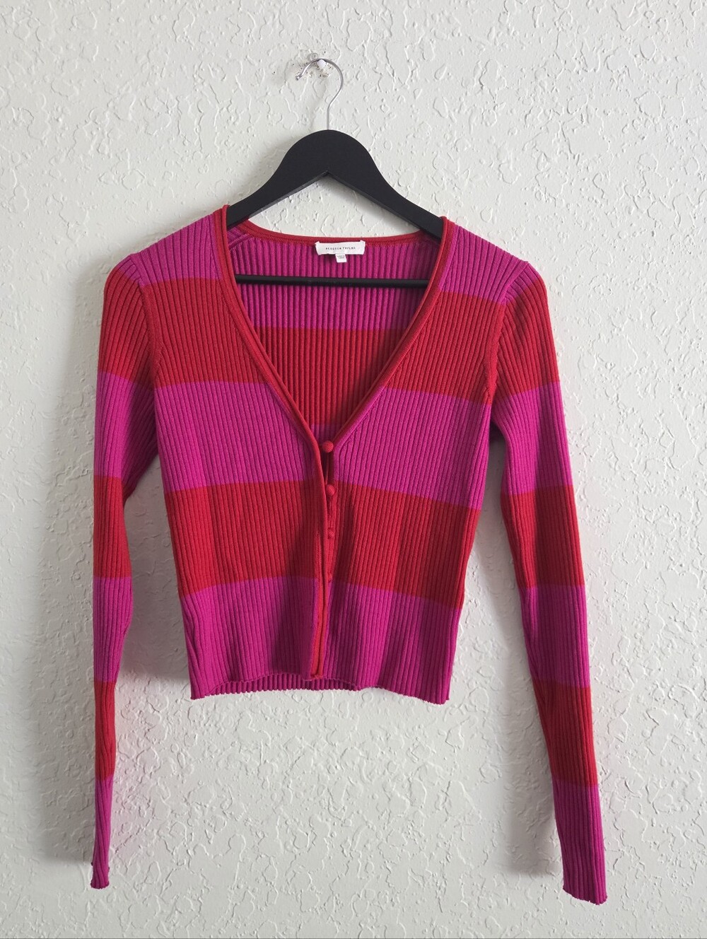Rebecca Taylor Rib Knit Wool Cardigan